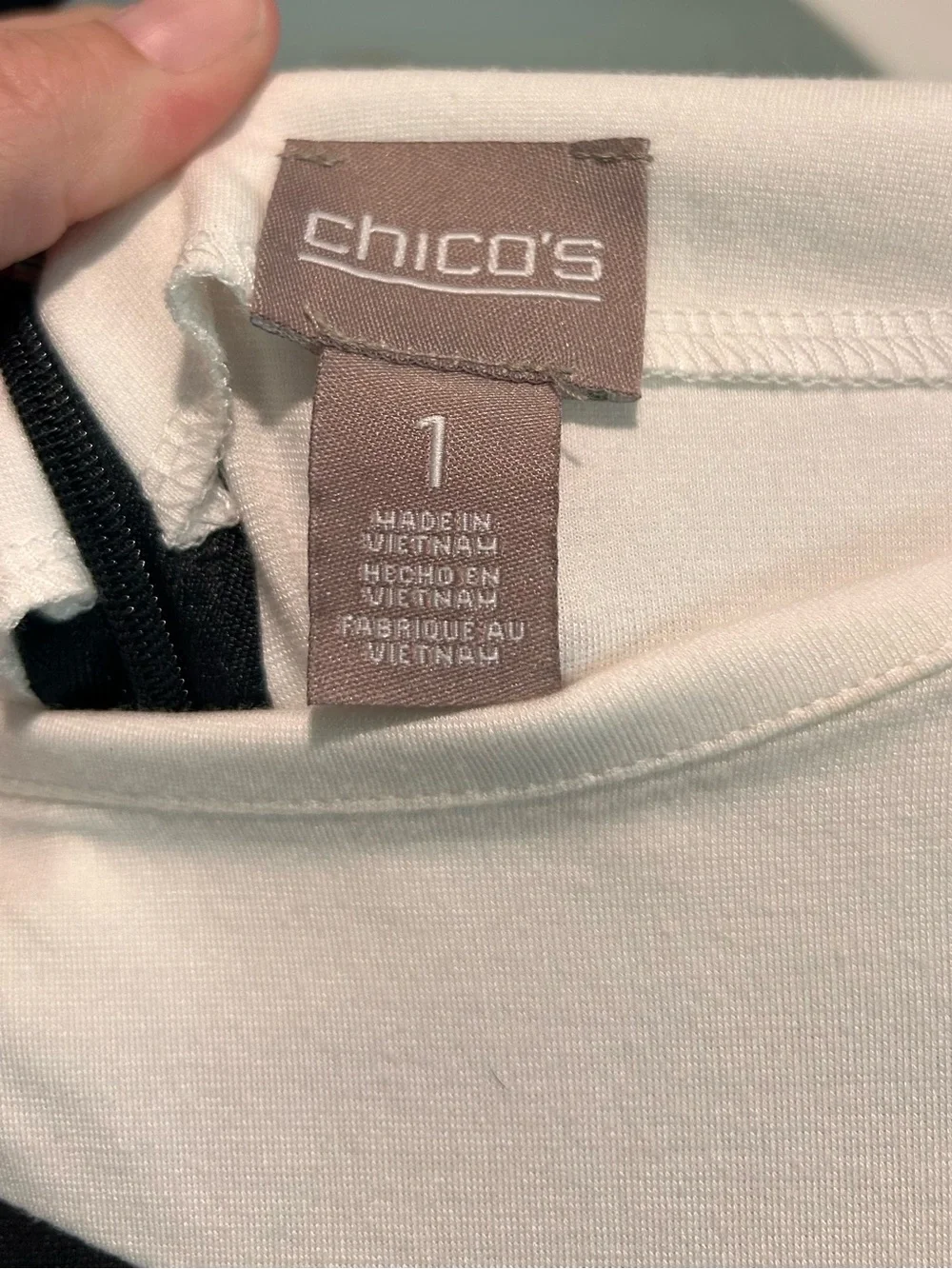 Chico’s Black White Colorblock Mini Shift Dress Medium